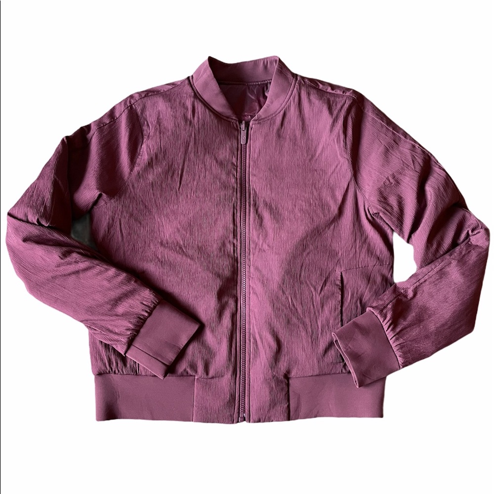 Lululemon Reversible Non Stop Bomber size 8 Merlot